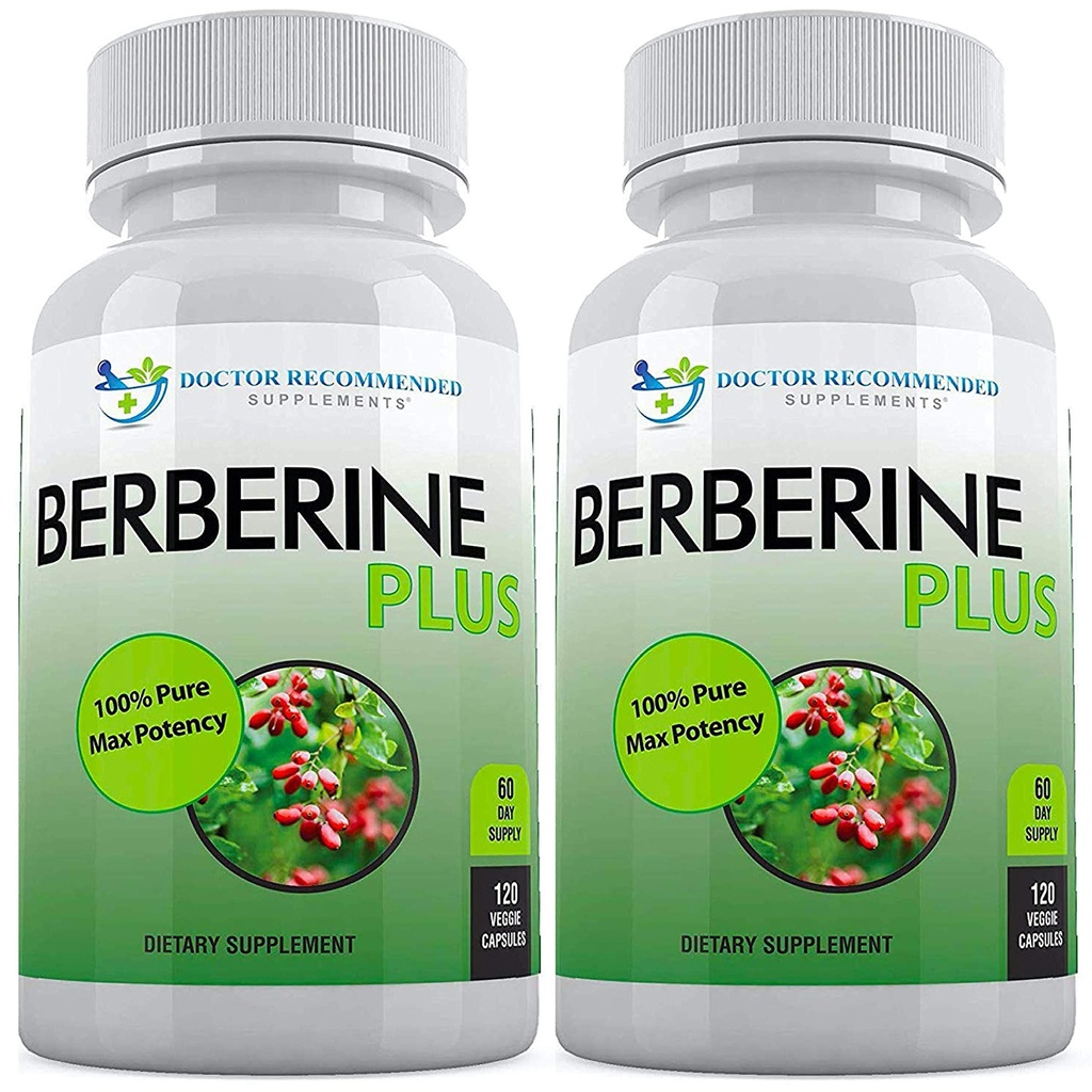 DOKTER DIPERINTAH SUPPLEMENTS Berberine Plus 1200mg Per Serving - 120 Vevgie Capsules Royal Jelly (120 Count (Paket 2)