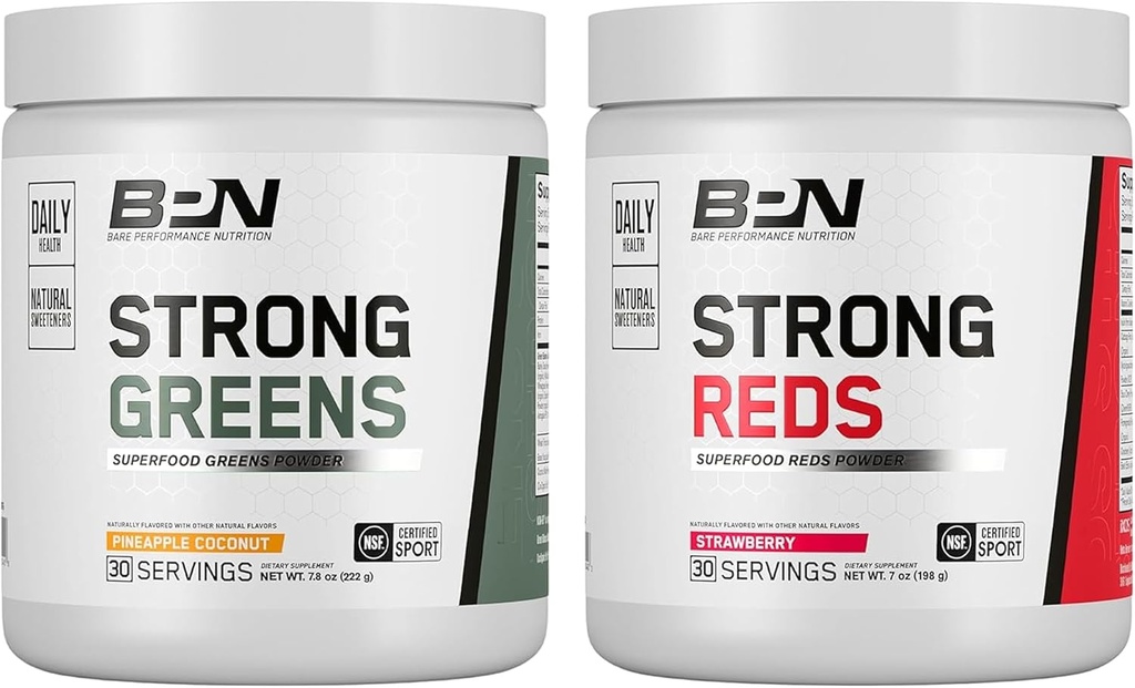 BIE PERFORMUCE NUTRISI BPN Strong Greens (Pineapple Coconut) & Reds (Strawberry) Superfood Bundle