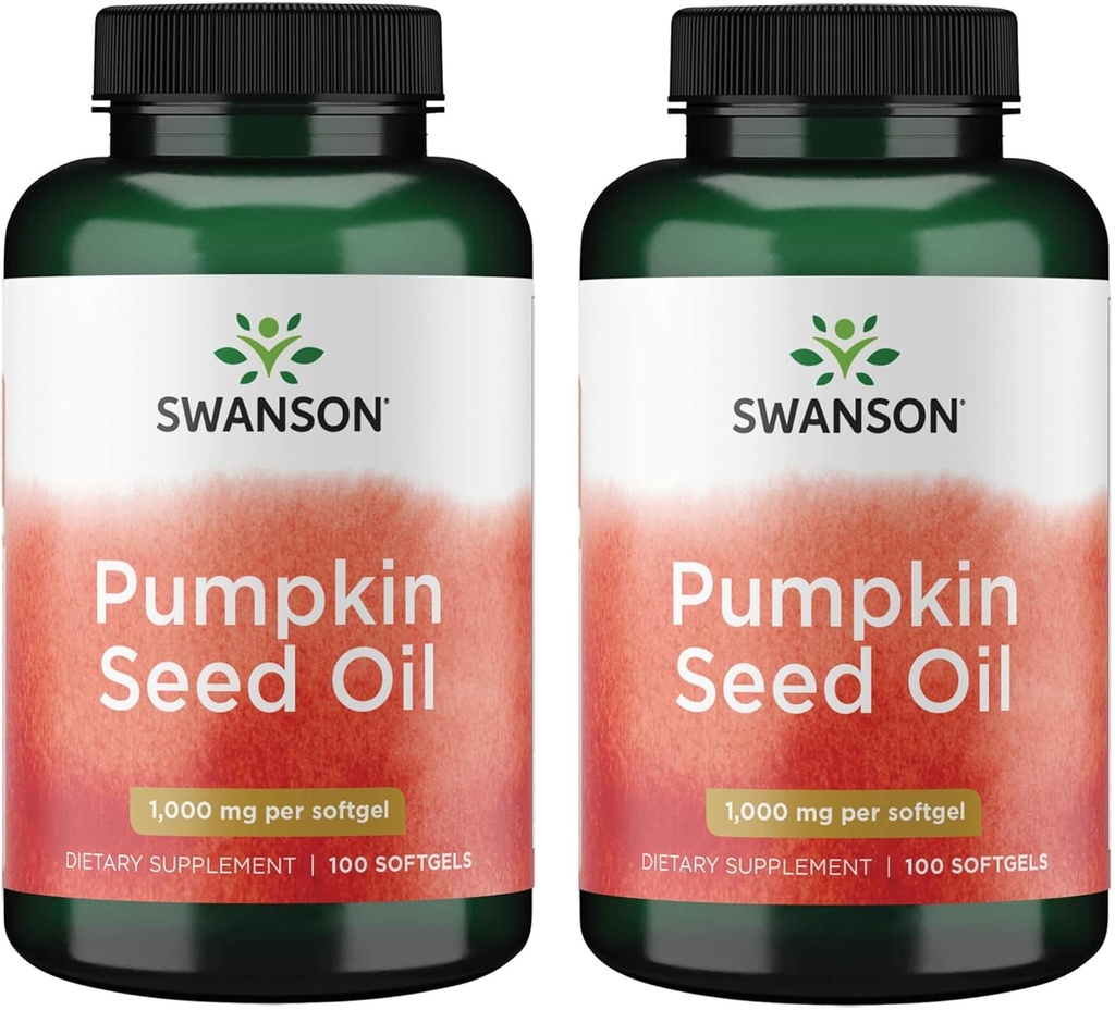 Swanson Pumpkin Seed Oil - High Biovailable EFAs - (100 Softgel Kapsul, 100mg Masing-masing) 2 Pack