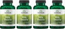Swanson Milk Thistle (Standardized) - Herbal Liver Supplemen Dukungan w / 80% Silymarin - Formula Alam membantu mempertahankan Overall Health & Wellsing - (120 Capsules) (4 Pack)