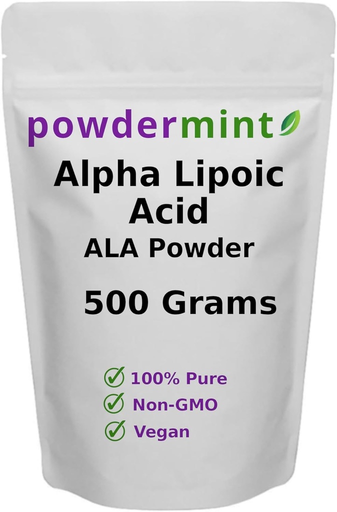 Alpha Lipoic Acid Powder (RSA, Pure ALA) (Multiple Sizes) Antioksidant (ALA Powder) Scoop Included