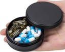 Pill Box 2 Comment Pill Case - Portable Metal Travel Pill Container for Pocket or Purse, Waterproof Pill Organizer Hoder for Medicine Vitamin Fish Oil and Suplemen