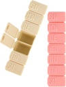 2Pack Weekly Pill Organizer, 7 Days Pill Cases Travel Daily Pill Box Medicine Organizer Pill Box 7 Day Pill Organizer Weekly for Fish Oil, Calcium Tablets Suplemen (Pink + Beige)