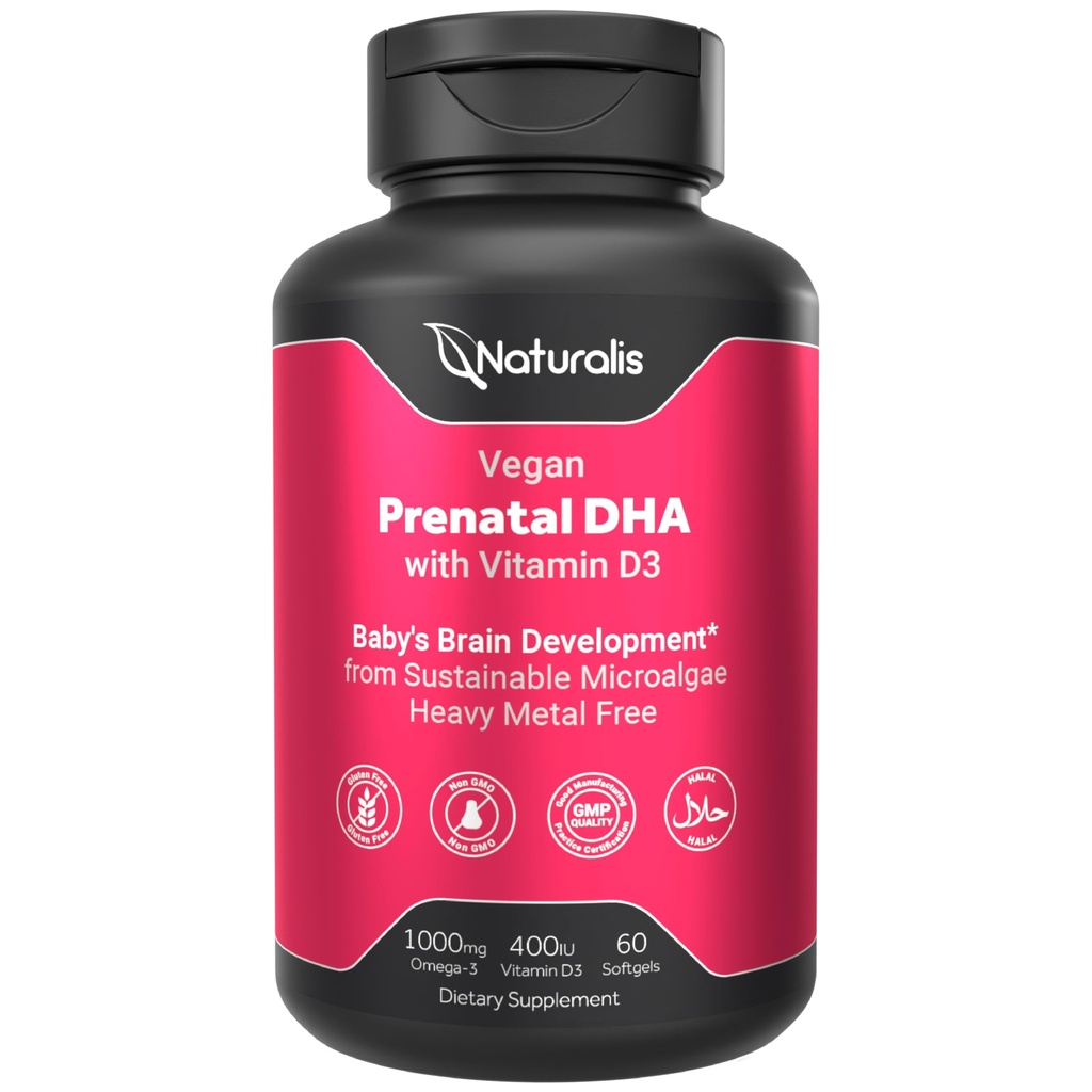 Alga DPA, Vitamin D3 & Aktif Felolation L 5- MTHF 124; Masyarakat Vegan bersertifikat, Disediakan, Non-GMO & Softgels Free 124; 60 Veggie Softgels