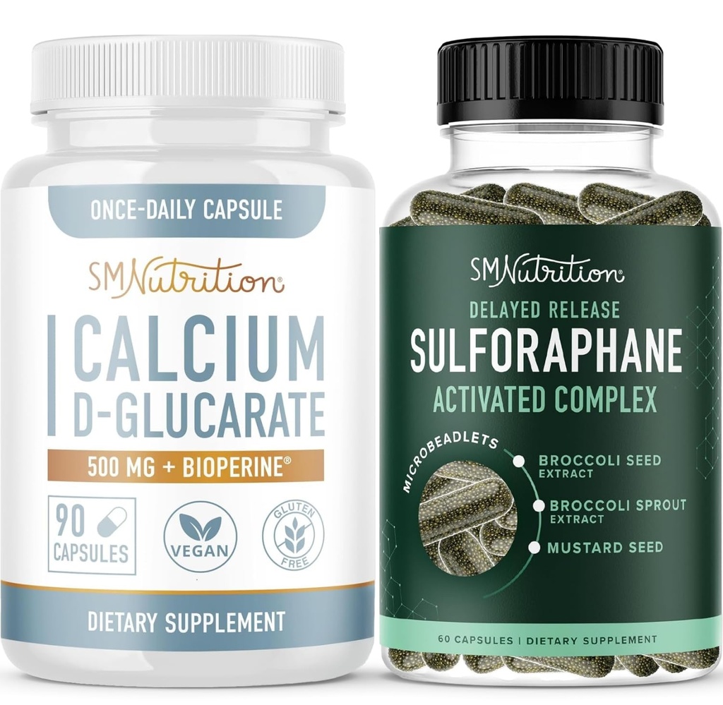 Sulforaphane Kompleks dengan Kalsium D-Glucarate 124; Hormone Balancing Bundle dengan Advanced Microbeadlet Hormone Salvation Suplement (60 Servings) dan Vegan Gluten Free Non-GMO CDG Suplemen (90 Pelayan)