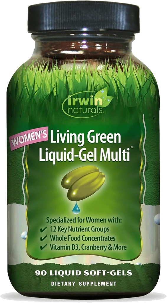 Irwin Comfations Women 's Living Green Liquid- Gel Multi - 120 Liquid Softgels - termasuk 70 Escalypse Nutrients, Vitamin & Minetars