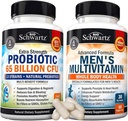 Advanced Daily Men 's Multivitamin dengan Vitamin C A B D3 E dan Zinc (1 Bulan Supply) Ditambah 65 Milyar CFU Tambahan Probiotik Harian (1 Pasokan Bulan)
