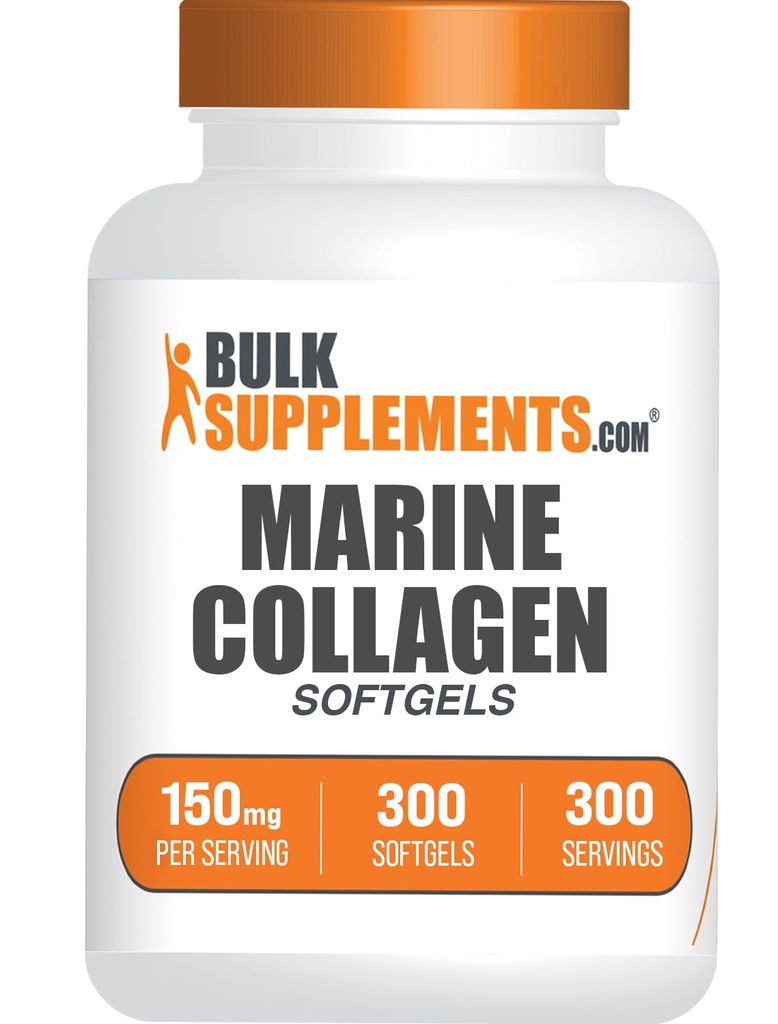 BulkSuplements.com Collagen Softgels - Collagen Peptides Capsules - Collagen Pills for Women - Collagen Peptides Pills - Marine Collagen - Collagen Suplemen (300 Count - 300 Pelayan)