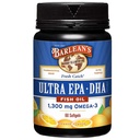 Tambahan Minyak Ikan Barlean Omega 3, Tambahan Softgels untuk Pria dan Wanita, 1300 mg Ultra EPA dan DHA Fatty Acids, Orange Flavored, 60 Count