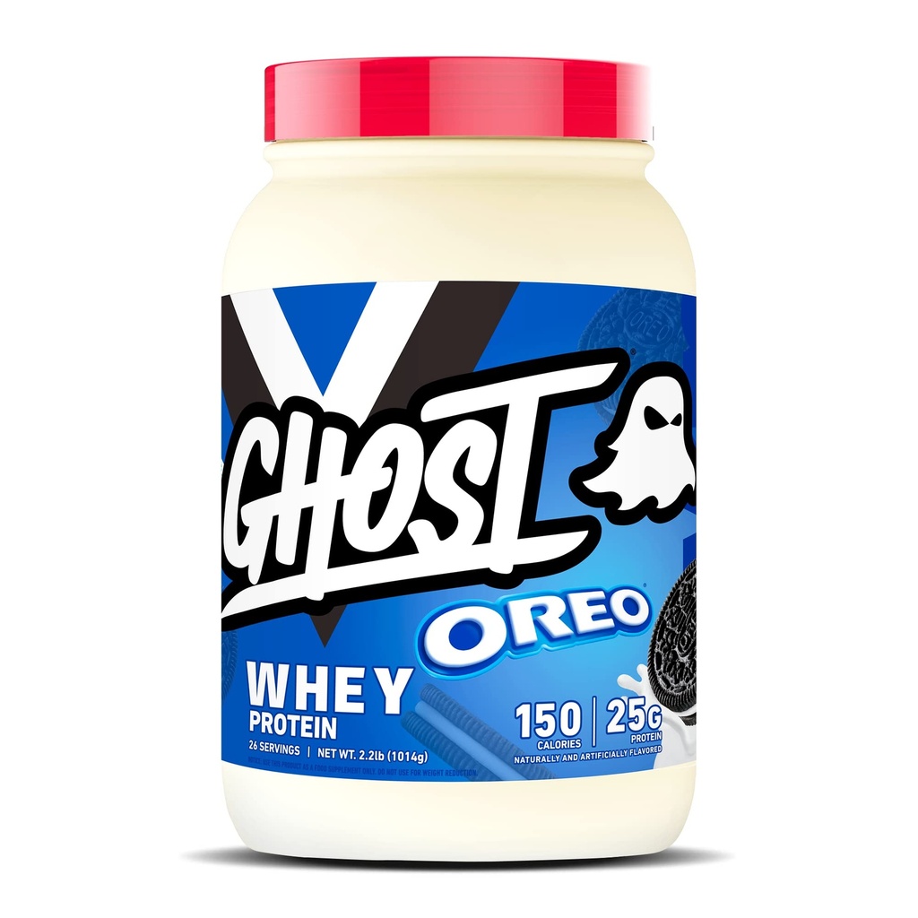 GHOST Whiy Protein Powder, Oreo - 2LB, 25G of Protein Blend - Whey Protein Blend - Post Workout Fitness & Nutrition Shakes, Smoothies, Baking & Cooking - Cookie Pieces Inside