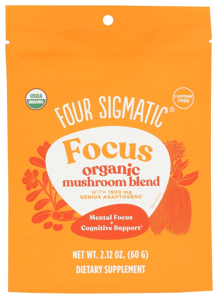 Empat Sigmatic Focus Blend 7 SuperFoods Adaptogen Mix dengan Mane Lion, Cordyceps, Rhodiola, Bacopa & Mucuna 124; Productivity & Creative Dukung 124; Decaf & Dissolve Easily 124; 30