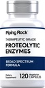 Piping Rock Protolytic Enzymes Supplement: 124; 120 Capsules 12.4; Broad Spectrum Complex 24; Vegetarian, Non- GMO, Gluten Free