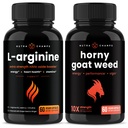 NutraChamps L- Arginine Capsules dan Horny Goat Weed Capsules 2 Pack Bundle