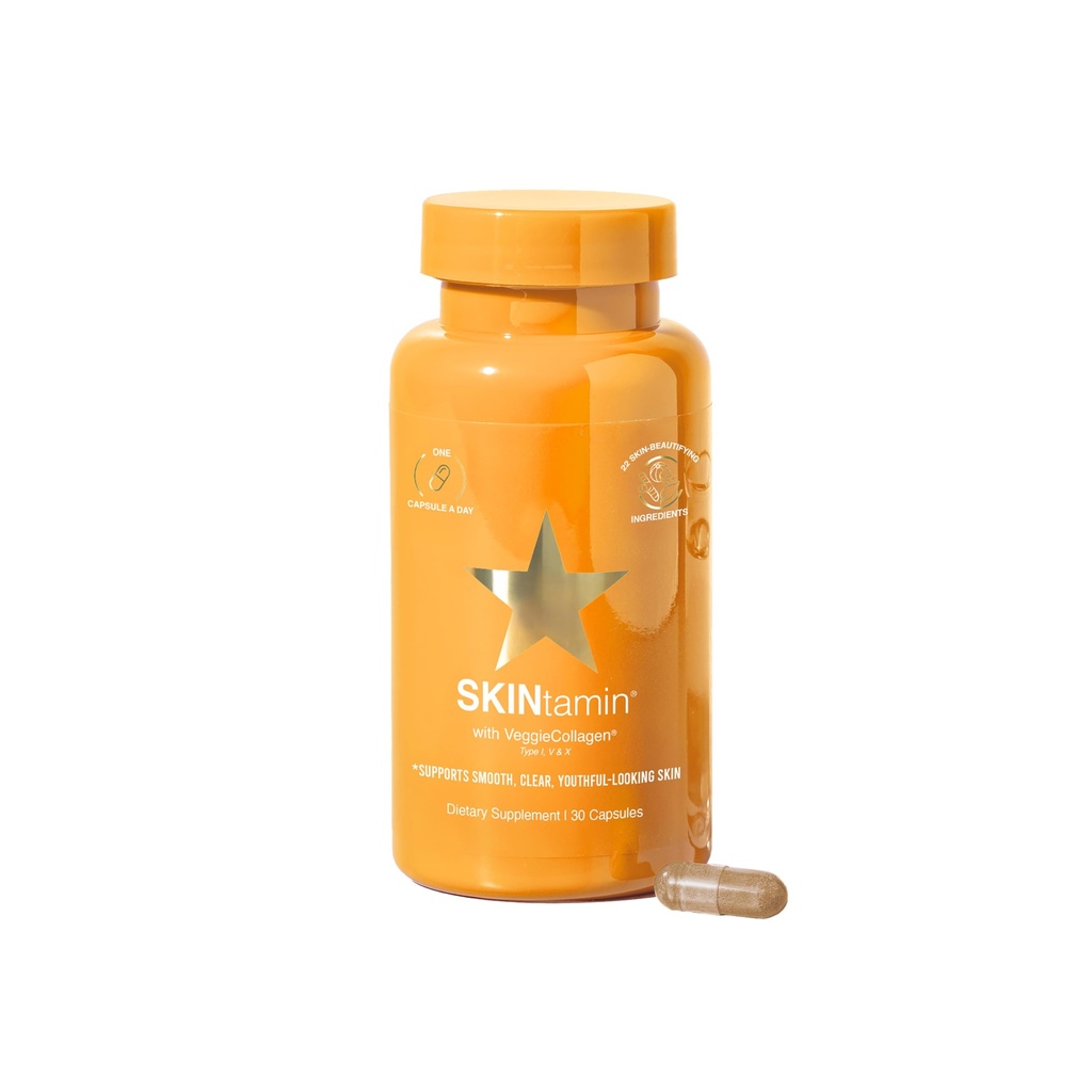 SKINtamin Vegetarian Collagen Pil 124; Best Collagen Suplemen Bagi Perempuan untuk Mendukung Skin Firestice dan Wrinkles 124; Skin Suppplemen Formulasi untuk Bantuan Reduce Blishes