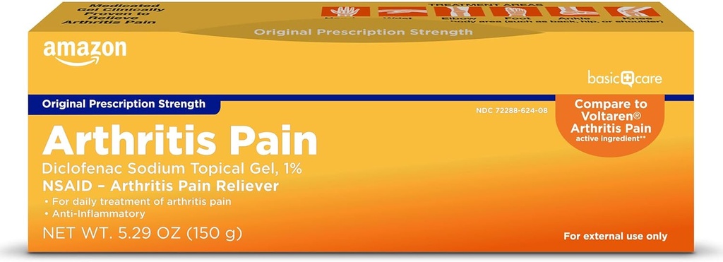 Care Arthritis Relieving Gel, Diclofenac Sodium Topical Gel, 1% (NSAID), 5.29 Oz (150 Grams) (Paket mungkin bervariasi)