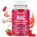 CFILHTC NAC Gummies 600mg, N Acetyl Cysteine Suplemen dengan Glutathione, Resveratrol, Magnesium, CoQ10, NAC Chewable for Antioksidants & Imune Dukungan, Strawberry Flavor 60 Gummies