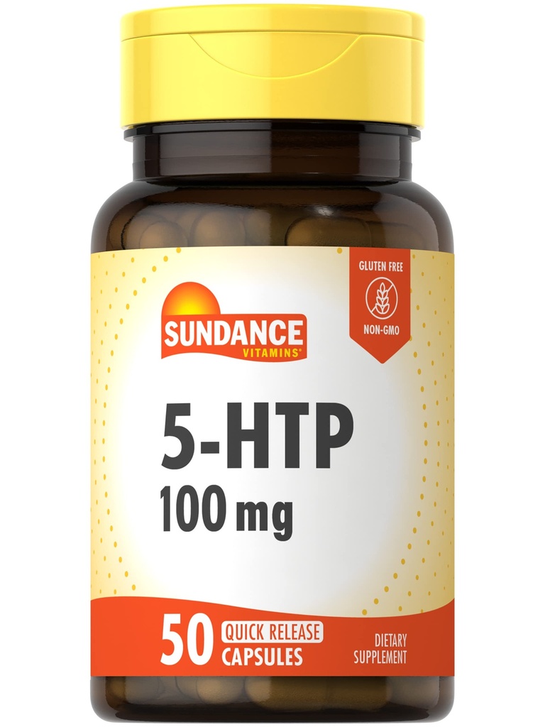 Sundance 5- HTP 100mg 124; 50 Capsules = 124; 5 Hydroxyptophan = 124; Non-GMO & Gluten Free Supplemen