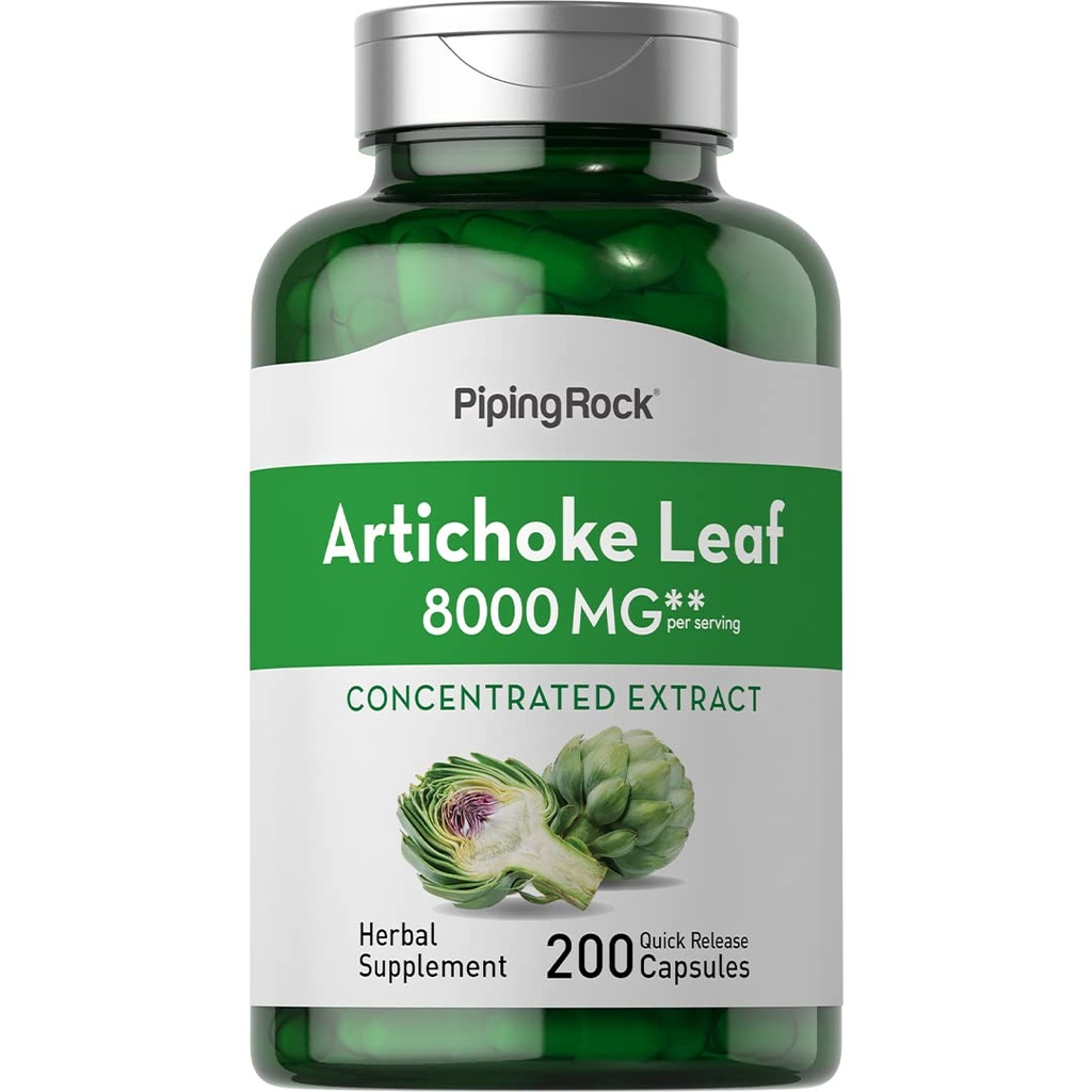 Piping Rock Artichoke Extract Capsules 8000mg 124; 200 Pil: 124; Non-GMO & Gluten Free Suplemen