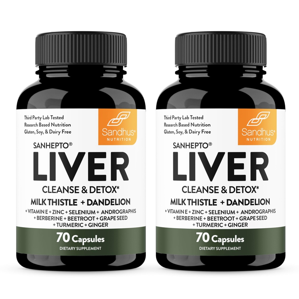 Sandhu 's Liver Cleanse Detox & Repair Dups: 124; 70 Capsules (Paket 2); Herbal Supplemen Untuk Kesehatan Liver;