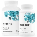 THORNE - Wellness Bundle - Vitamin C & B12 - Support Heart, Nerve, Imune, and Tissue Health - 60-90