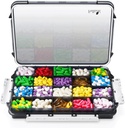 Fullicon Extra Large Pill Organizer dengan Desain Bukti Moisant, Kotak Pil Jumbo dengan 20 Kompartemen, Tambahan Penyelenggara untuk Vitamin dengan 3 Secure Buckles (Hitam)