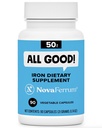 Novakerrum All Good Ferrum 124; Iron Capsule Suplemen Besi untuk Orang Dewasa 124; Anemia 14; 50mg dari Besi 124; 90 Servings: Sugar Free 124; Vegan 124; Gluten Free