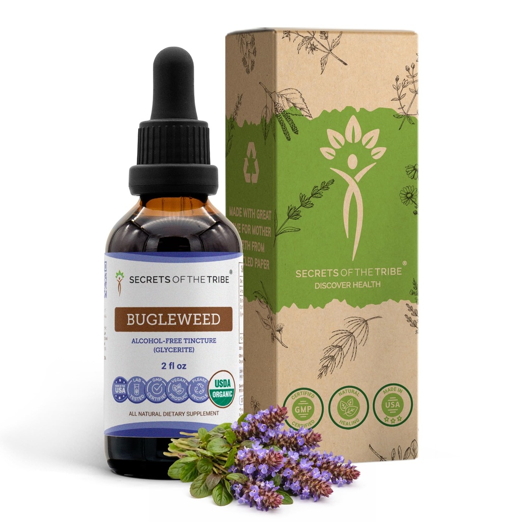 Bugleweed USDA Organik 124; Alkohol- Ekstrak FREE, Tinggi Potency Herbal Drops, Respiratory System 124; Dibuat dari 100% Certified Organic Bugleweed (Ze Lan, Lycopus Virginicus) Fried Herb (2 FL OZ)