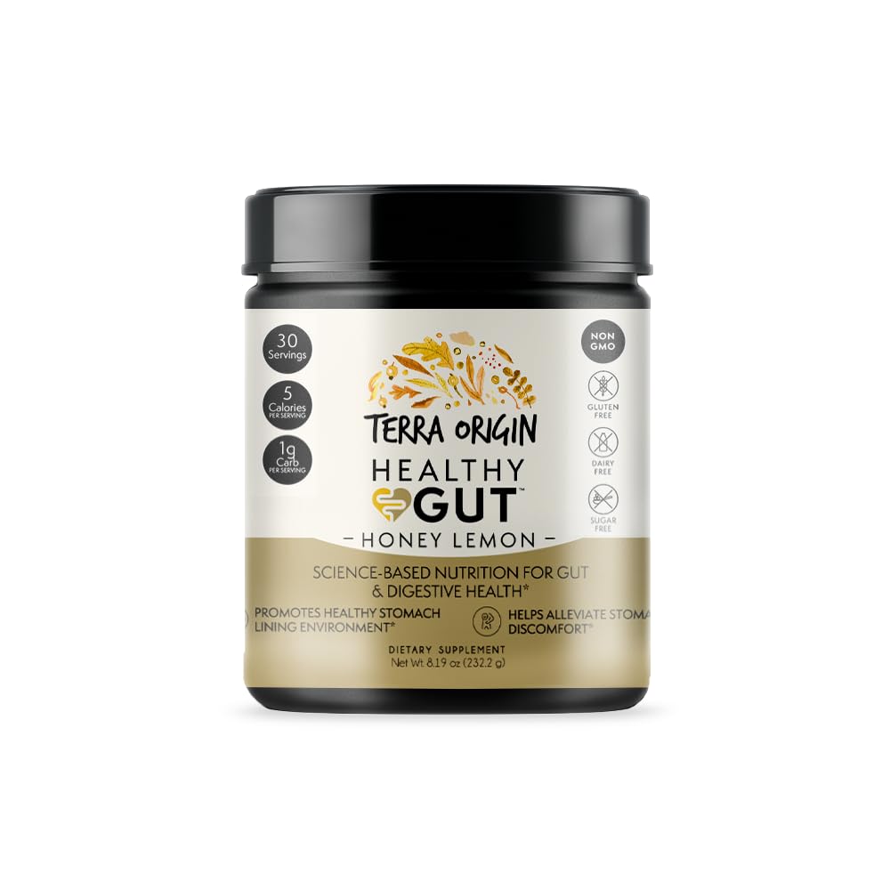 TERRA ORIGIN Heally Gut Powder (Honey Lemon): 124; 30- Hamba dengan L- Glutamine, Zinc, Glucosamine, Slippery Elm Bark dan More!