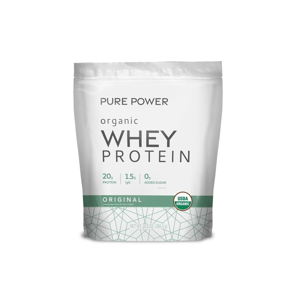 Dr. Mercola Pure Power Organic Protein - 20 g Protein - Mendukung pertumbuhan Otot & Energi - Grass- Fed Whey Konsentrat - 15 Servis (20.60 oz) - Asli