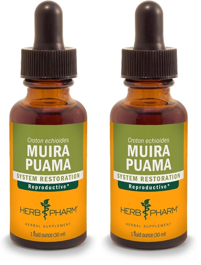 Herb Pharm Muira Puama Ekstrak untuk Dukungan Sistem Reproduktif - 1 Ounce (Paket 2)