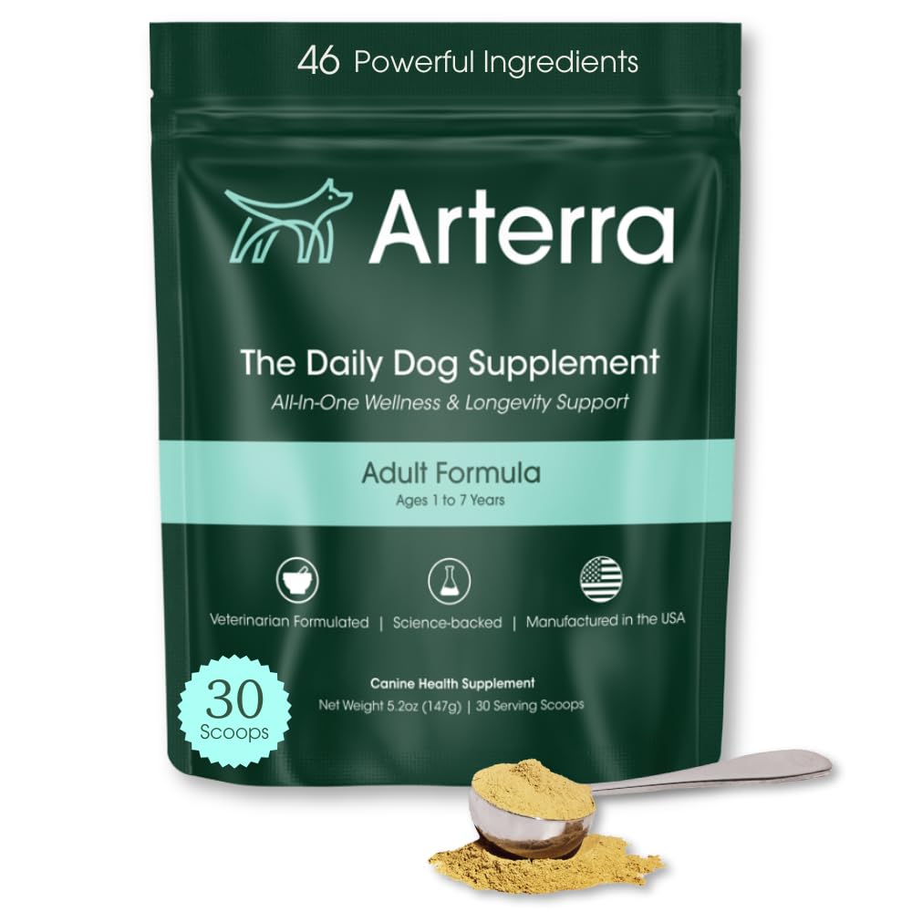 Suplemen Powder Dog & Food Topper - 46 Ingreasi untuk Gut, Immune & Brain Health - Daily Longevity Multivitamin untuk Whole Body Wellness 126; 30 Scoops