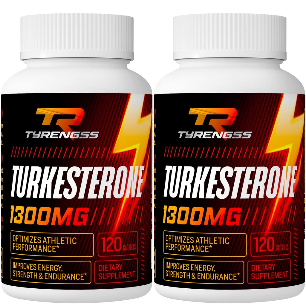 Suplemen Turketerone 1300mg Ultra High Strength (Ajuga Turkestanica Extract Sttract), untuk Atletic Performance & Muscle Mass, 240 Capsules