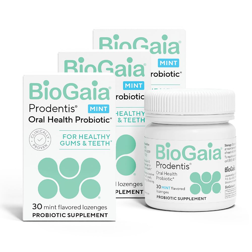BioGaia Prodentis 3 - Pack 124; Dental Probiotic Lozenges 124; Premary Healthy Gums & Teeth 124; Defend Against Dental Problems 124; Replenish Oral Microbiome 124; Membuktikan Oral Kesehatan 124; Mint Flavor 124; 90 Hari Suply
