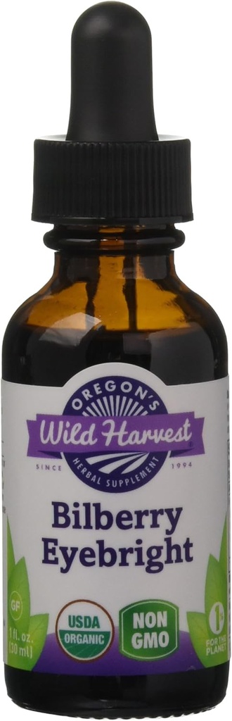 Oregon Wild Harvest Bilberry Eyebright Organic Extract, 1 Fluid Ounce