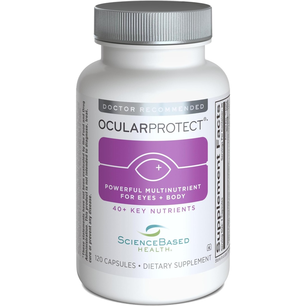 ScienceAsed Health OcularProtection - Daily Multivitamin with Advanced Eye Health Support - 40 + Key Nutrients with Lutein, Esxanthin, Turmeric & Quercetin - Ammune & Antioksidant Dukung
