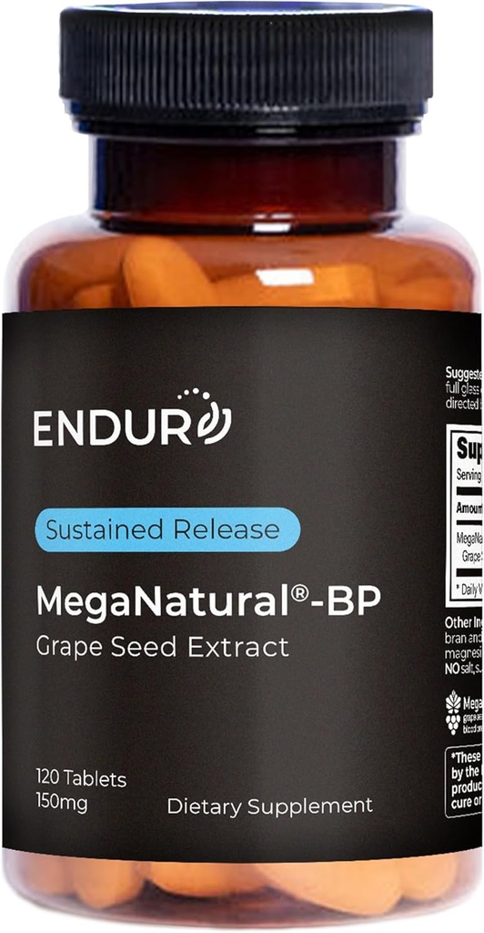 BP MegaNatural, Suplemen Ekstrak Benih Grap Grape dengan Pelepasan Benih Grape California Ekstrak Herbal Pendukung Teroptimasi & Support Energi, 150 mg, 120 Tablet