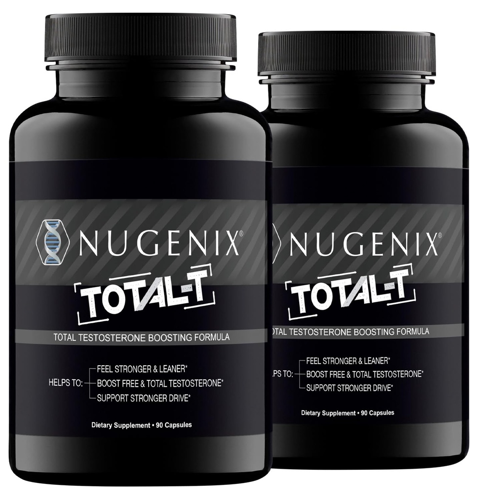 Nucenx Total- T, Free and Total Testosterone Booster Suplemen untuk Pria, 180 Cacah
