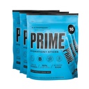 Hidrasi PRIME + Sticks Blue Raspberry 124; Hidration Powder Single Save Sticks 124; Electrolite Powder On The Go Go 124; 250mg BCAAs, B Vitamin, Antioksidants 124; Low Sugar 124; Caffeinee- Free Aver4; Vegan 1244; 48 Sticks