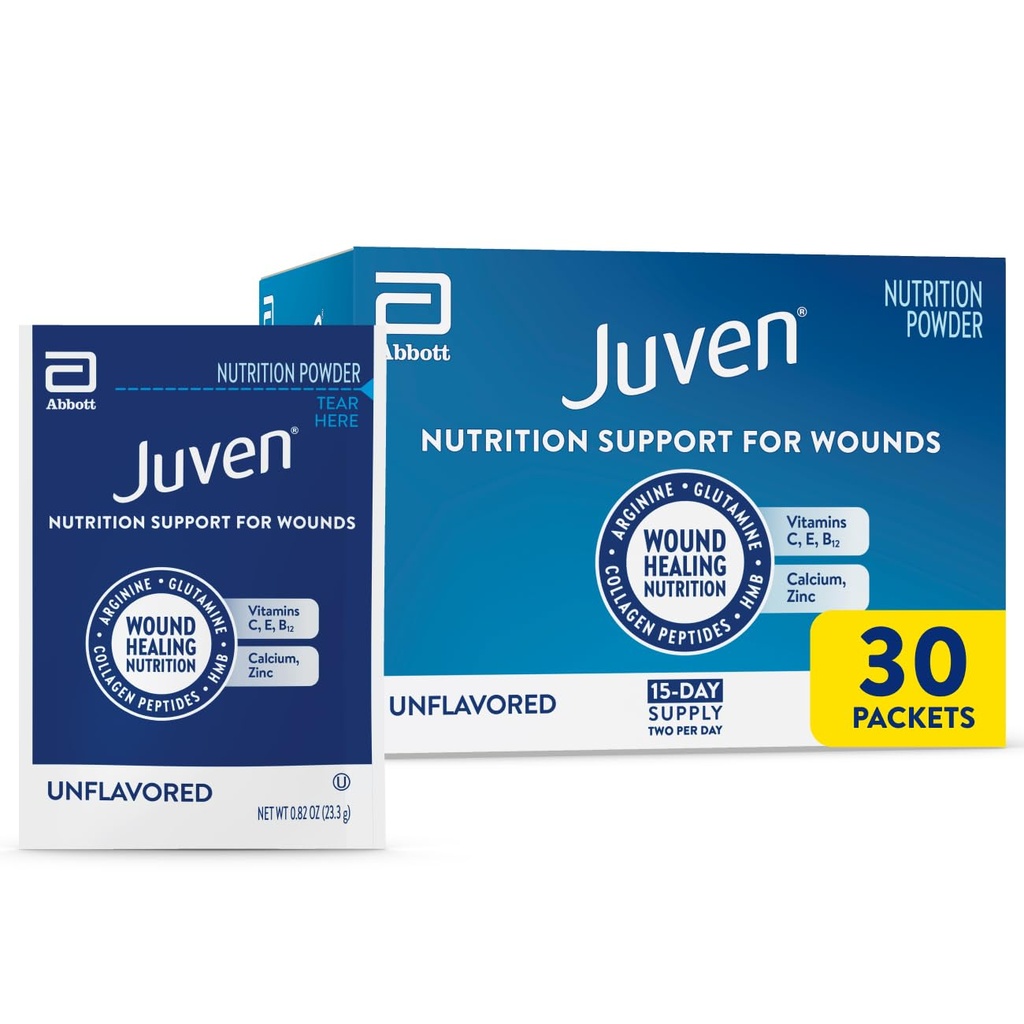 Juven Therapeutic Nutrection Powder termasuk Collagen Peptides, Acids Amino, dan HMB For Weund Healing Support, Unflagranted, 30 Paket