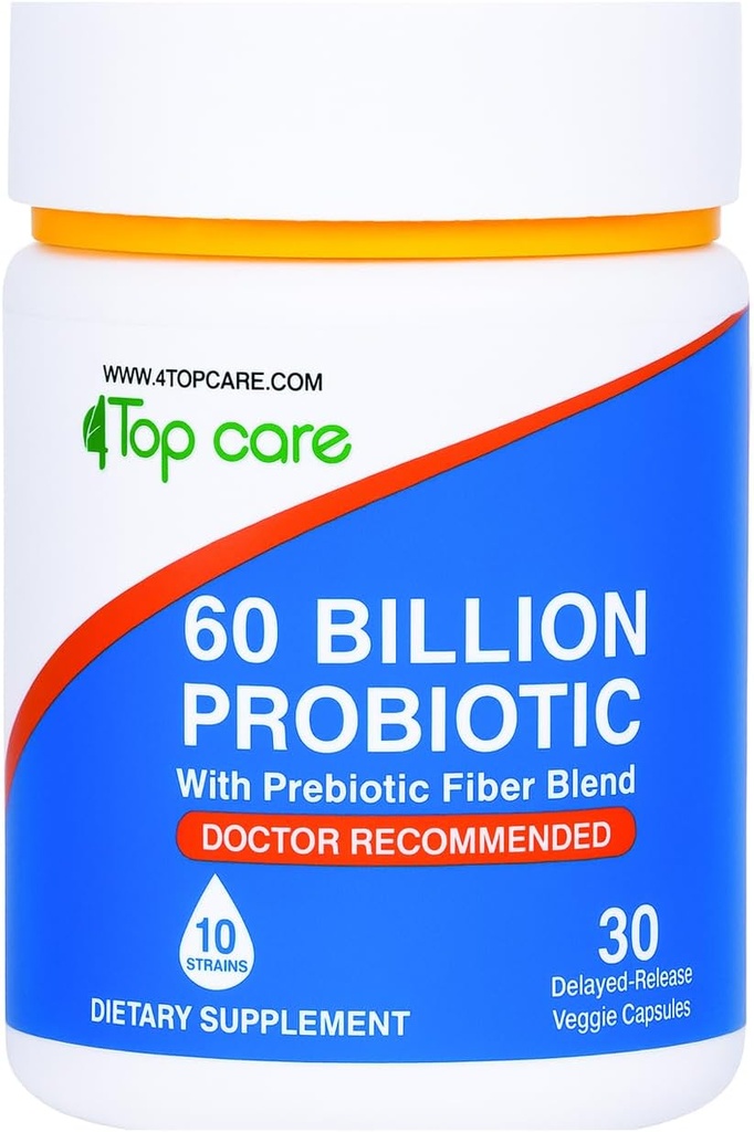 60 Miliar CFU - 10 Strains + Organic Pregities - Imune, Digetical & Gut Health - Dupports Occasional Constipation, Diare, Gas & Bloating - for Women & 30ct
