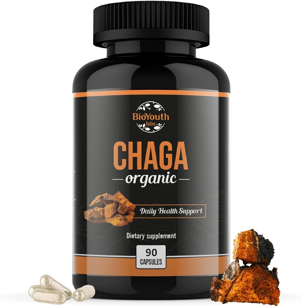 Chaga Kapsules Supplement Organic Extract 126;