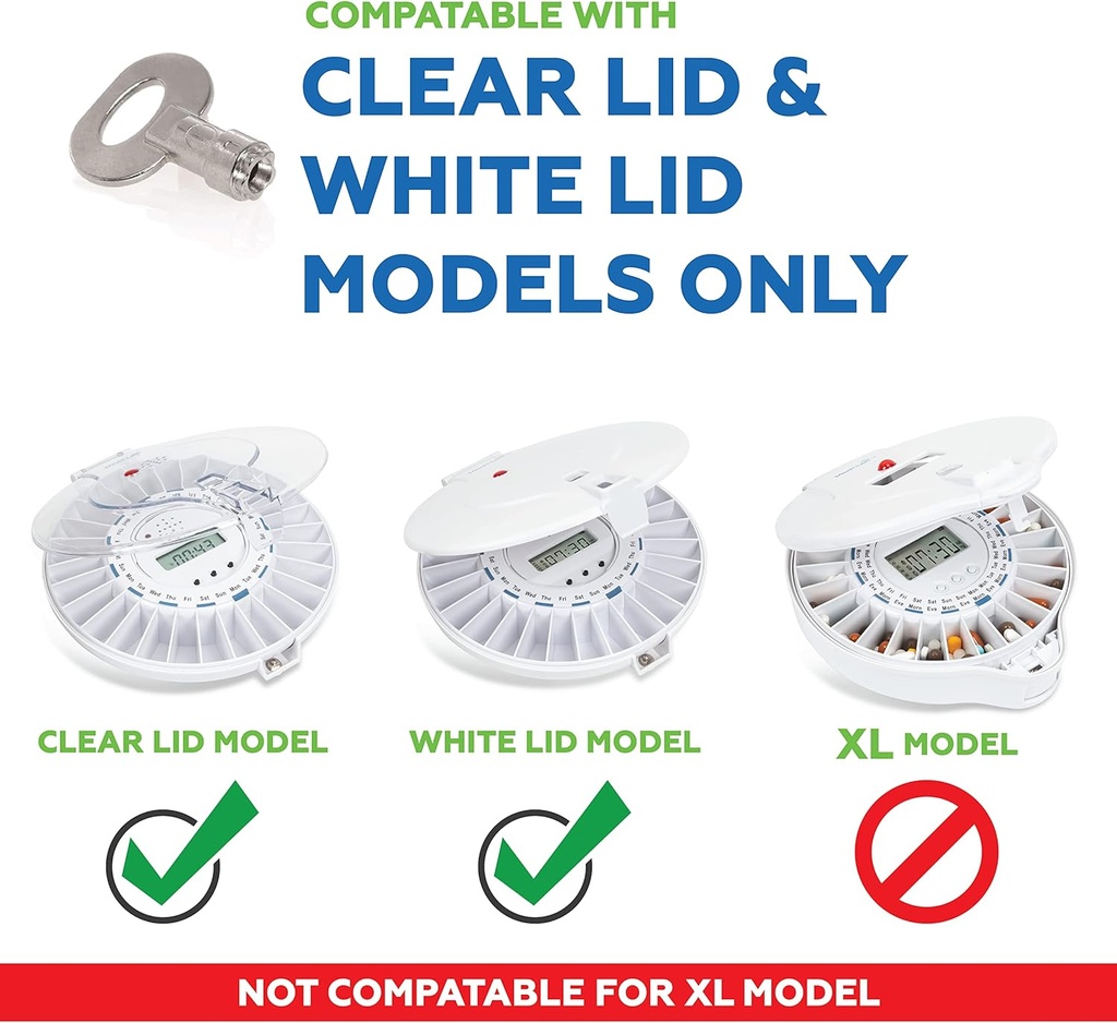 Pengganti Kunci untuk Dispenser Pil Otomatis, Electronic Medical Organizer dengan Peringatan Light & Alarm (untuk Med-E-Lert HANYA)