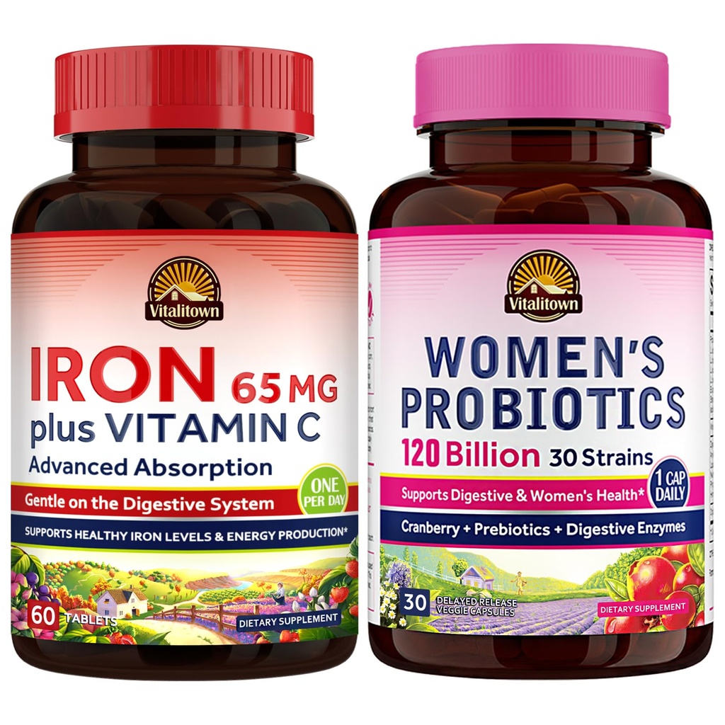 Vitalitown Women Progories & Iron Supplement Bundle