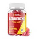 2000mg Suplemen Gummies - Potency Berberine Tinggi dengan Ceylon Cinnamon Candy, Turmeric, Magnesium, Chromium - Gula Bebas, Vegan, Non-Gluten- Free - Peach Flavor 60 Gummim - 1 Pack