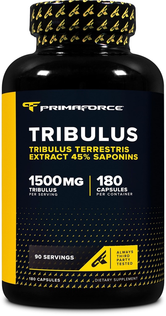 Primaforce Tribulus Terrestris Extract Capsules (180 Kapsul) - 90 Hamba / 1.500mg Tribulus Per Serving, Herbal Tribulus Suplemen untuk Pria dan Perempuan