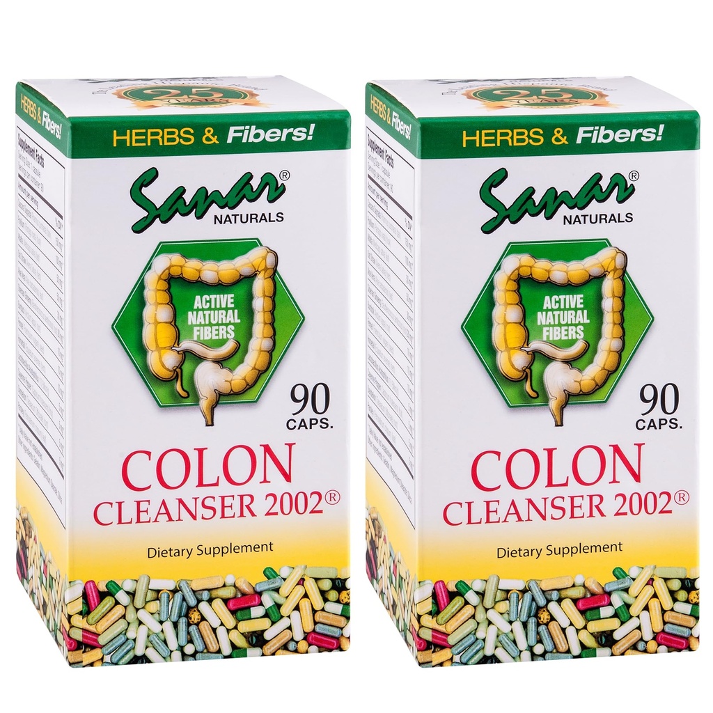 Sanar Colon Cleanser, 90 Capsules (2 Pack) - Dietary Fiber, Herbal dan Progories Blend, Dukungan Digetical, Tambahan Colon Cleanse untuk Perempuan & Pria