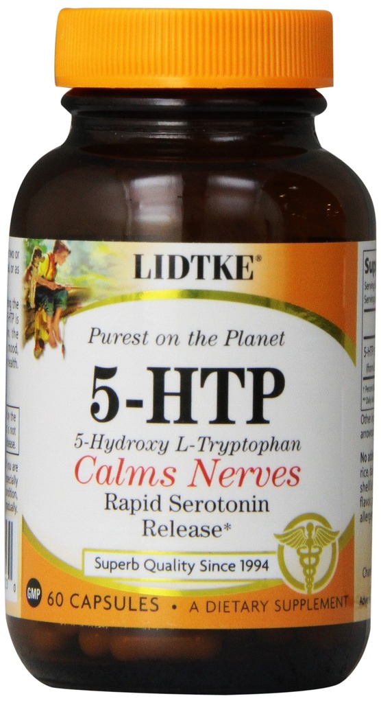 Lidtke Technologies Diet Supplement 5-HTP Capsules, 60 Cacah