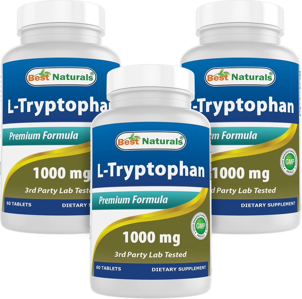 Terbaik: L- Tryptophan 1000 mg 60 Tablets (60 Cacah 3)