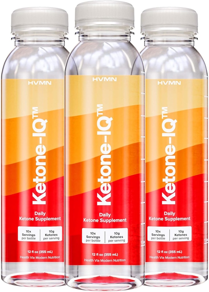 H.V.M.N. Ketone IQ Starter Kit 124; Clean, Natural Energy to Power Your Brain & Body 124; Sugar Free, Caffeine Free, No Salt 124; 30 Servings of Drinks to Rapyly Elevate Ketone Levels (3ct)