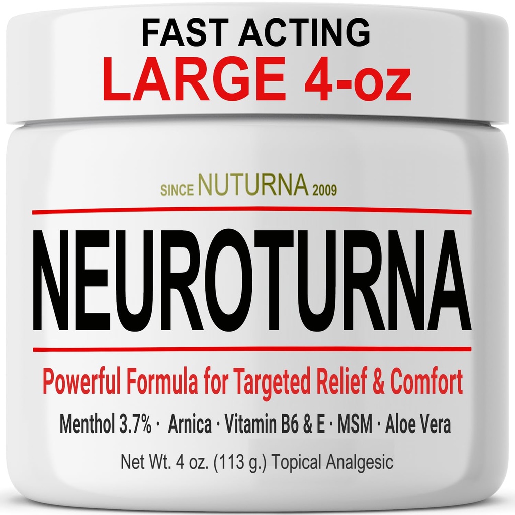 Neuropathy Nerve Relief Cream - Perlakuan Cepat Max Relief untuk Kaki Kaki Kaki Feet Back - Ultra Kekuatan Menthol Arnica Aloe Vera MMS, Soothing Natural Nerve Comfort Relief, Paraben- Free 4 Oz